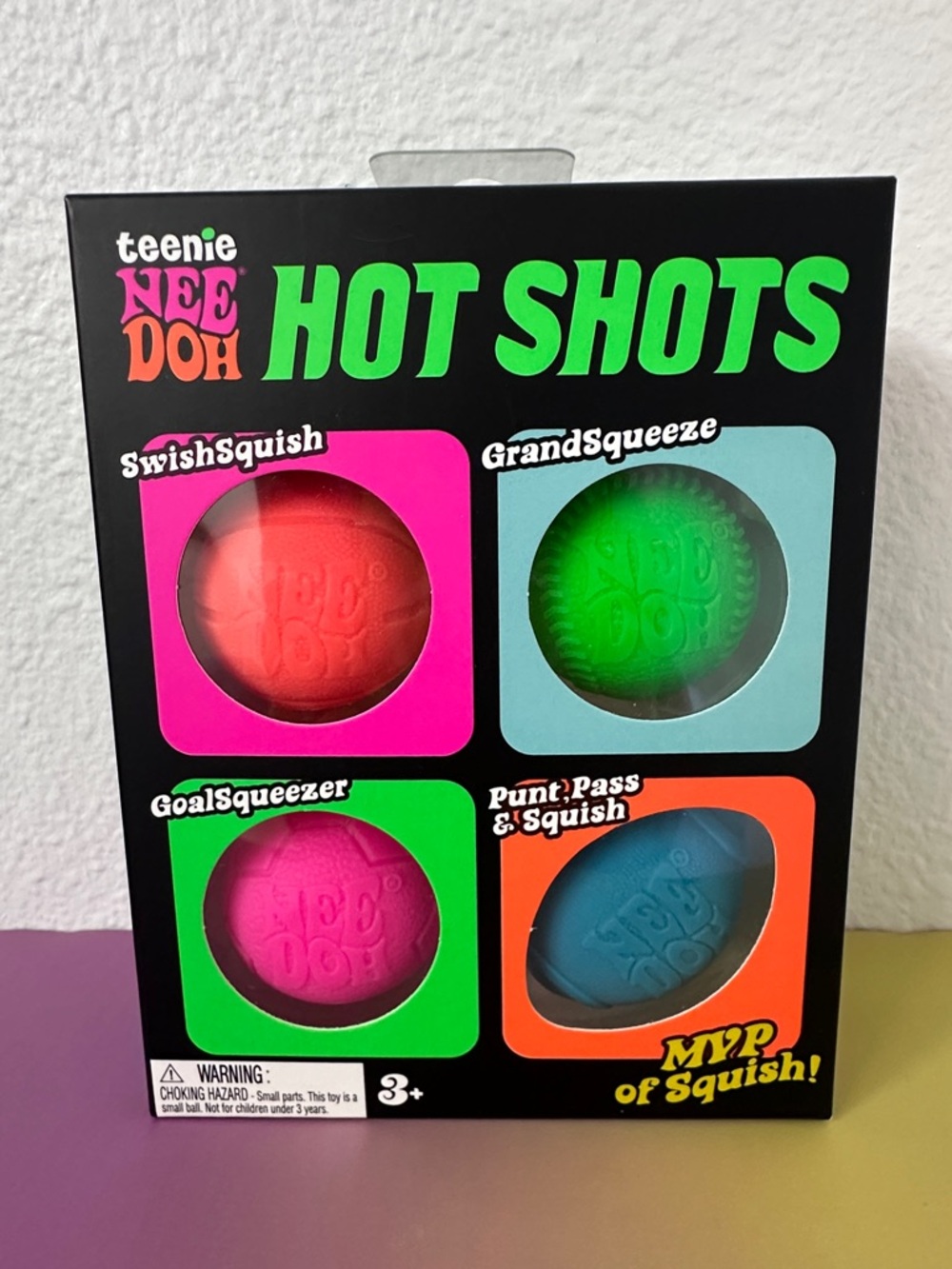 NeeDoh Teenie HOT SHOTS Squish Sports Balls Sensory Fidgets MVP Squishy NEW